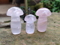 Polished AA Grade Rose Quartz Mushrooms x 20 From Ambatondrazaka, Madagascar