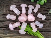 Polished AA Grade Rose Quartz Mushrooms x 20 From Ambatondrazaka, Madagascar