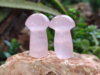 Polished AA Grade Rose Quartz Mushrooms x 20 From Ambatondrazaka, Madagascar