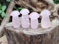 Polished AA Grade Rose Quartz Mushrooms x 20 From Ambatondrazaka, Madagascar
