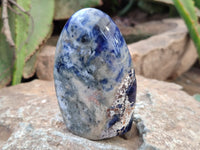 Polished Sodalite Standing Free Forms x 3 From Kunene River, Namibia