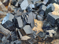 Natural XXL Schorl Black Tourmaline and Smokey Quartz Crystals Coated with Hyalite Opal Museum Specimen x 1 From Erongo, Namibia
