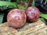 Polished Red Hematoid Quartz Spheres x 4 From Ambatondrazaka, Madagascar