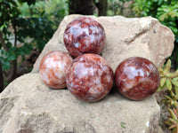 Polished Red Hematoid Quartz Spheres x 4 From Ambatondrazaka, Madagascar