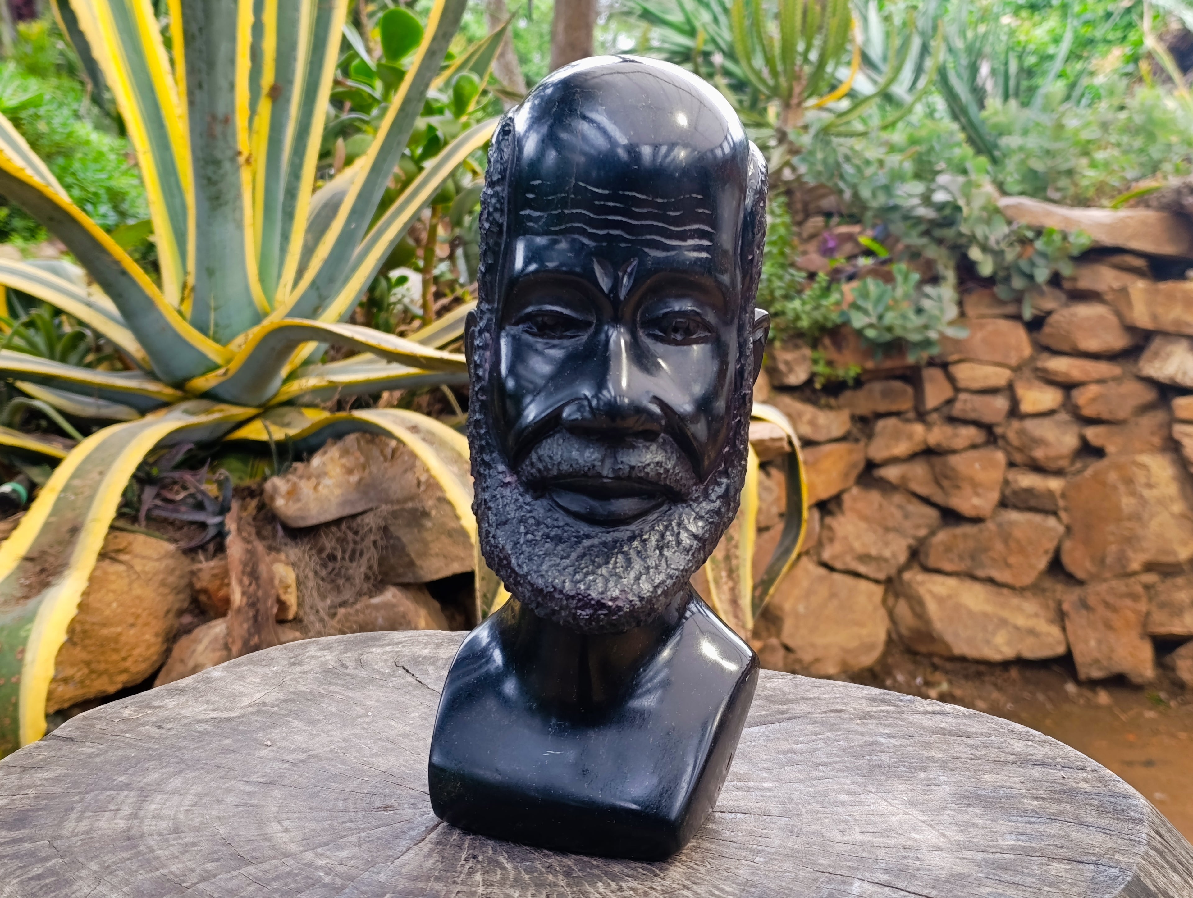 Hand Made Grandfather Joe Head Sculpture x 1 From Zimbabwe - Toprock Gemstones and Minerals 