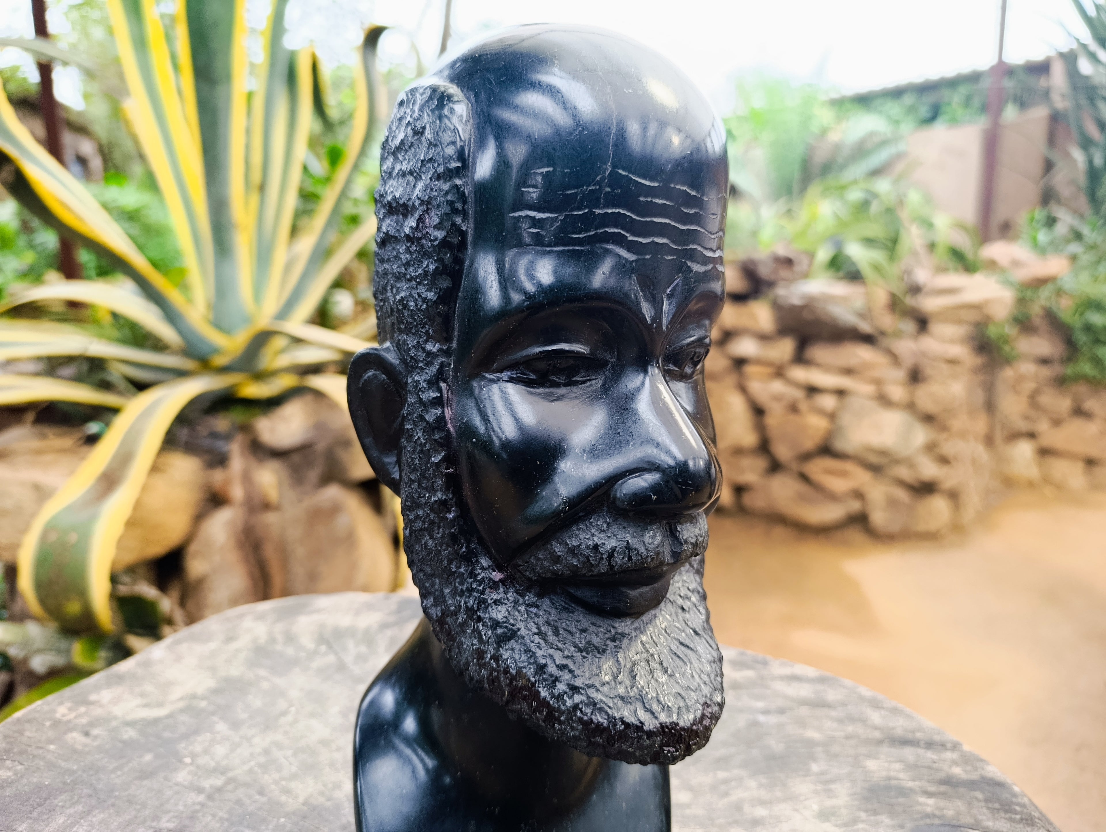 Hand Made Grandfather Joe Head Sculpture x 1 From Zimbabwe - Toprock Gemstones and Minerals 