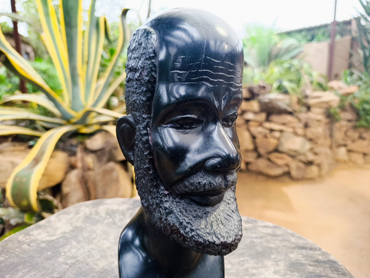Hand Made Grandfather Joe Head Sculpture x 1 From Zimbabwe - Toprock Gemstones and Minerals 