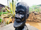 Hand Made Grandfather Joe Head Sculpture x 1 From Zimbabwe - Toprock Gemstones and Minerals 