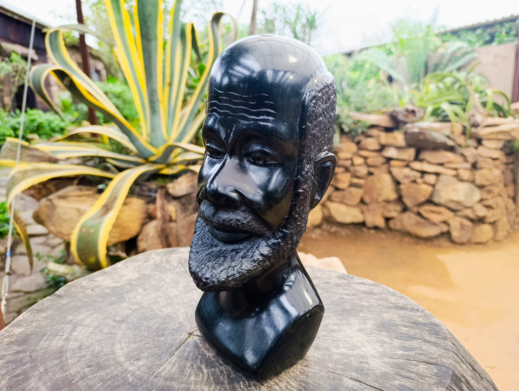 Hand Made Grandfather Joe Head Sculpture x 1 From Zimbabwe - Toprock Gemstones and Minerals 