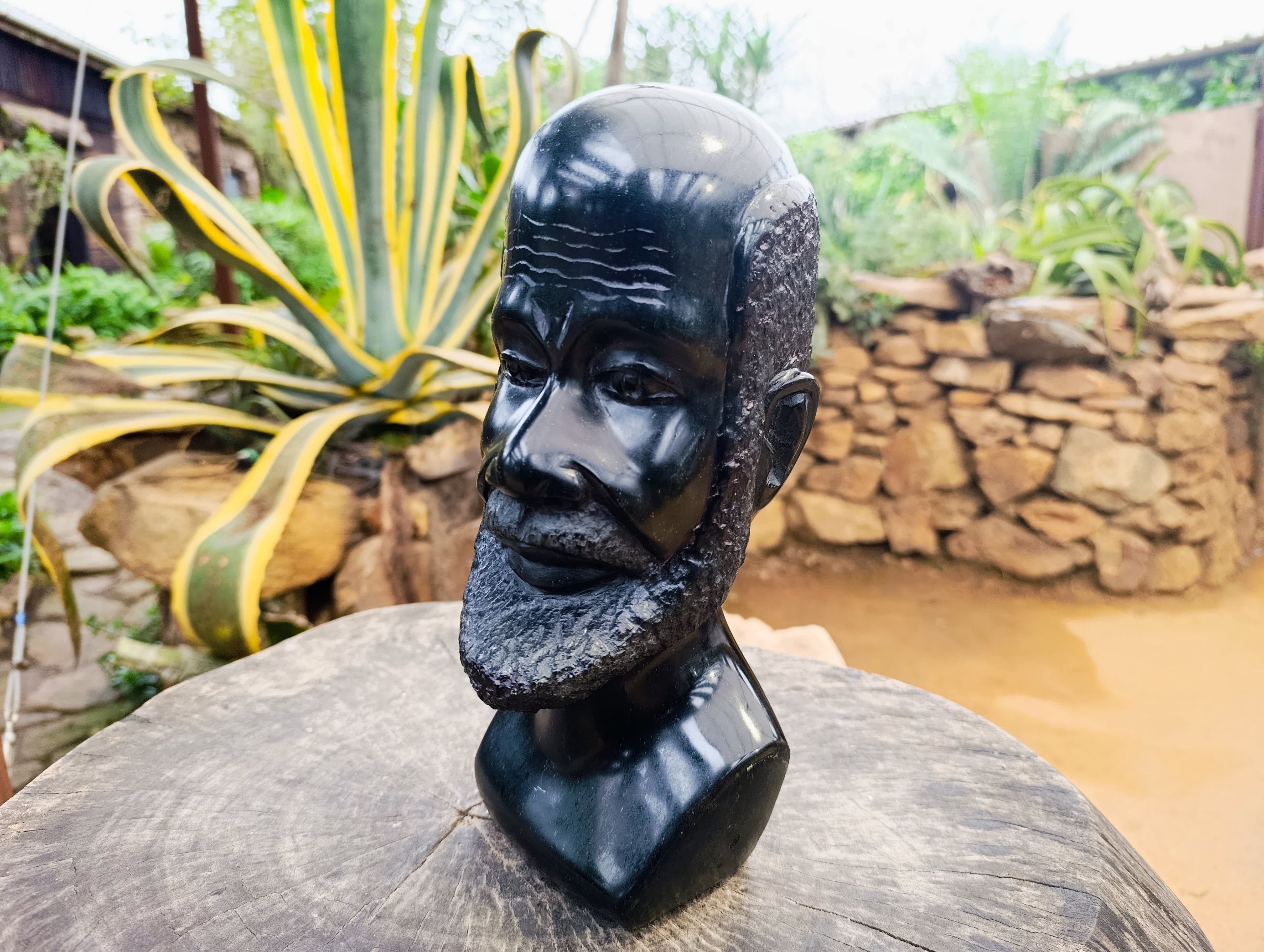 Hand Made Grandfather Joe Head Sculpture x 1 From Zimbabwe - Toprock Gemstones and Minerals 