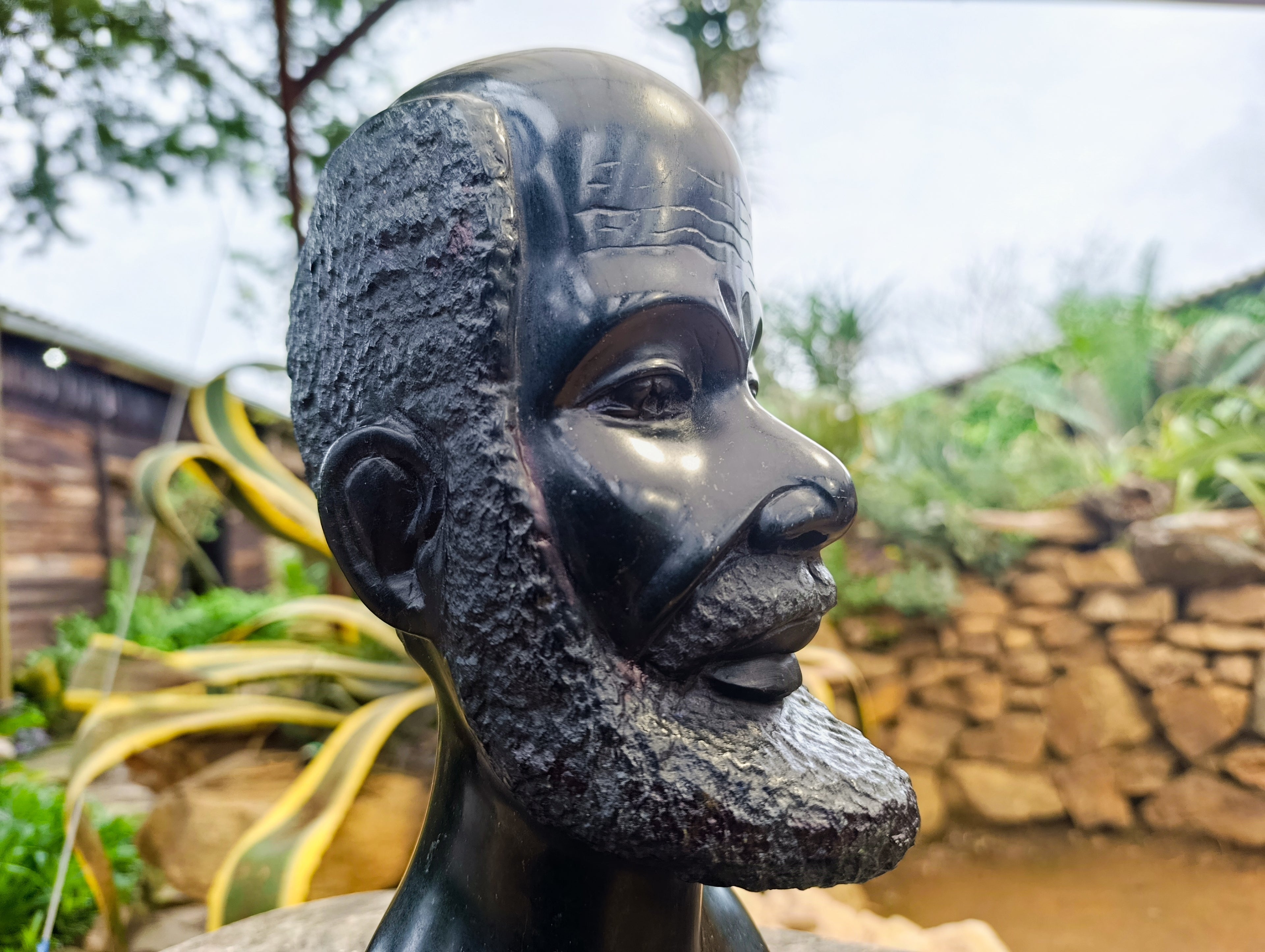 Hand Made Grandfather Joe Head Sculpture x 1 From Zimbabwe - Toprock Gemstones and Minerals 