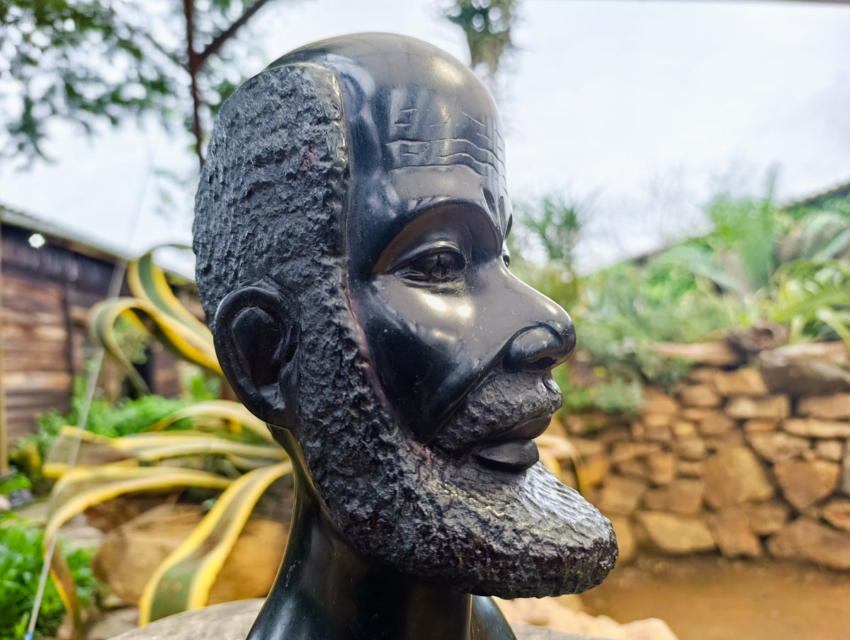 Hand Made Grandfather Joe Head Sculpture x 1 From Zimbabwe - Toprock Gemstones and Minerals 