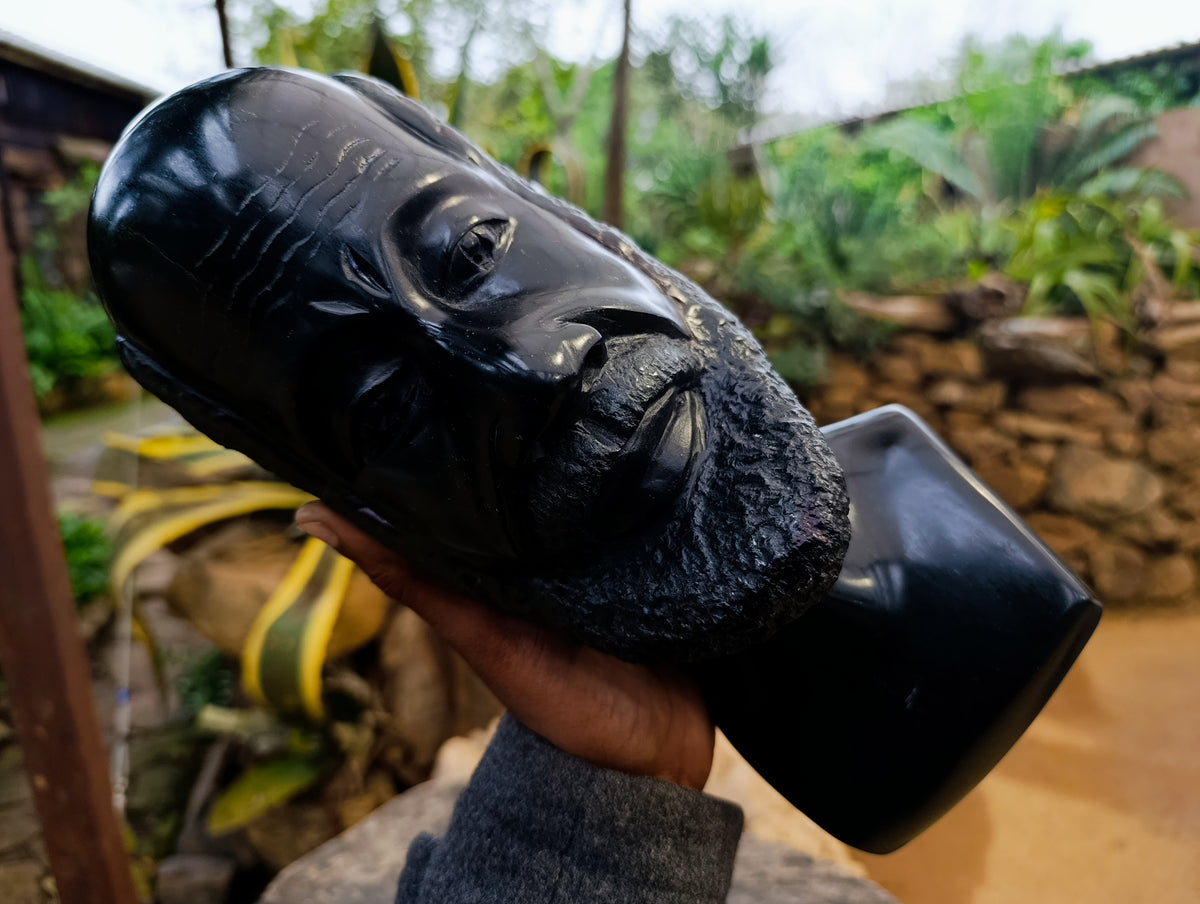 Hand Made Grandfather Joe Head Sculpture x 1 From Zimbabwe - Toprock Gemstones and Minerals 