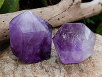 Polished Window Amethyst Quartz Points x 2 From Akansobe, Madagascar - Toprock Gemstones and Minerals 
