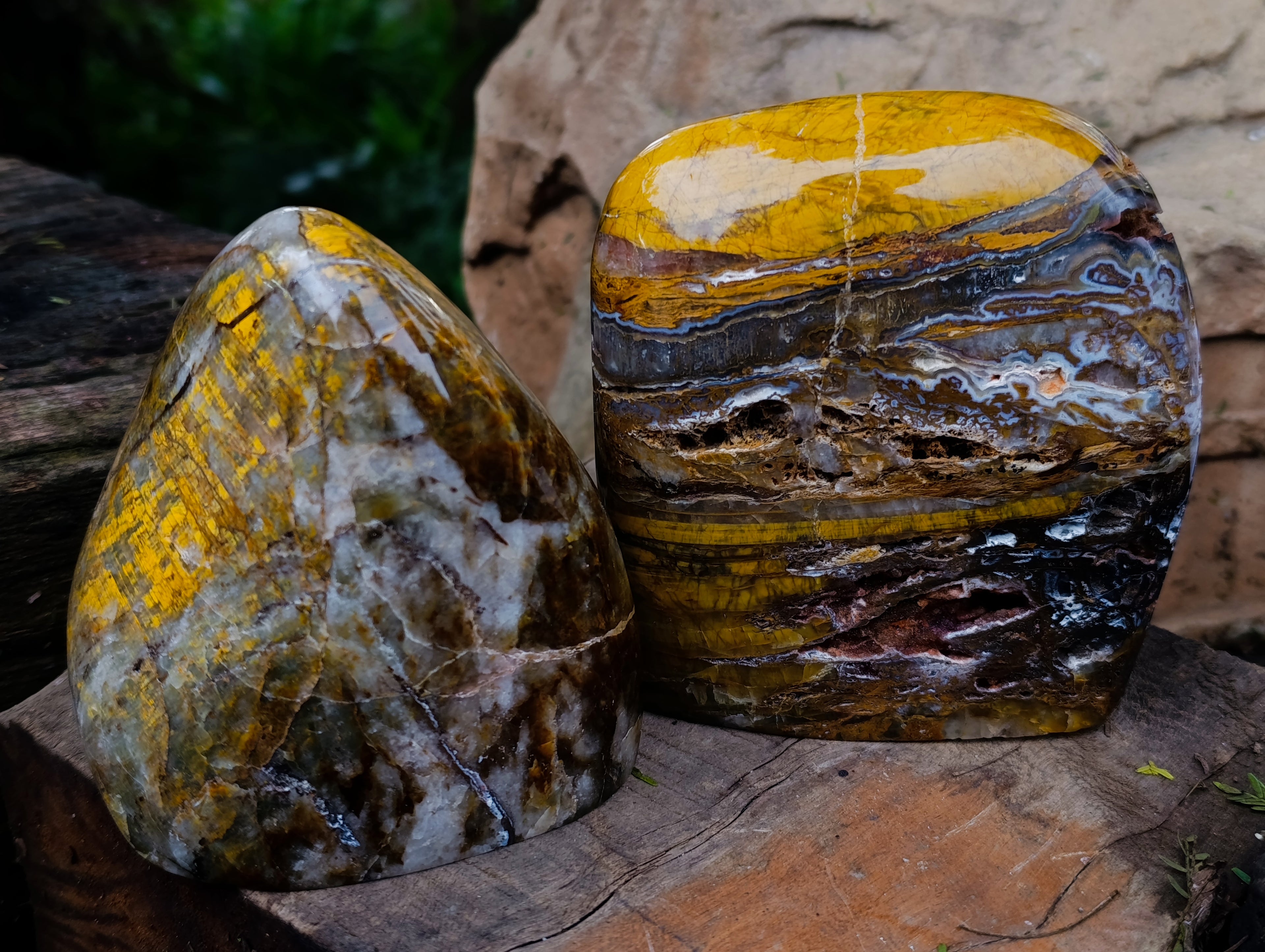 Polished Neolite Standing Free Forms x 2 From Prieska, South Africa - Toprock Gemstones and Minerals 