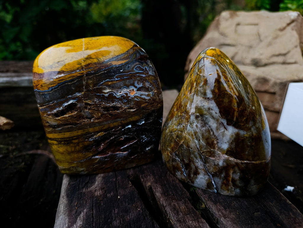 Polished Neolite Standing Free Forms x 2 From Prieska, South Africa - Toprock Gemstones and Minerals 