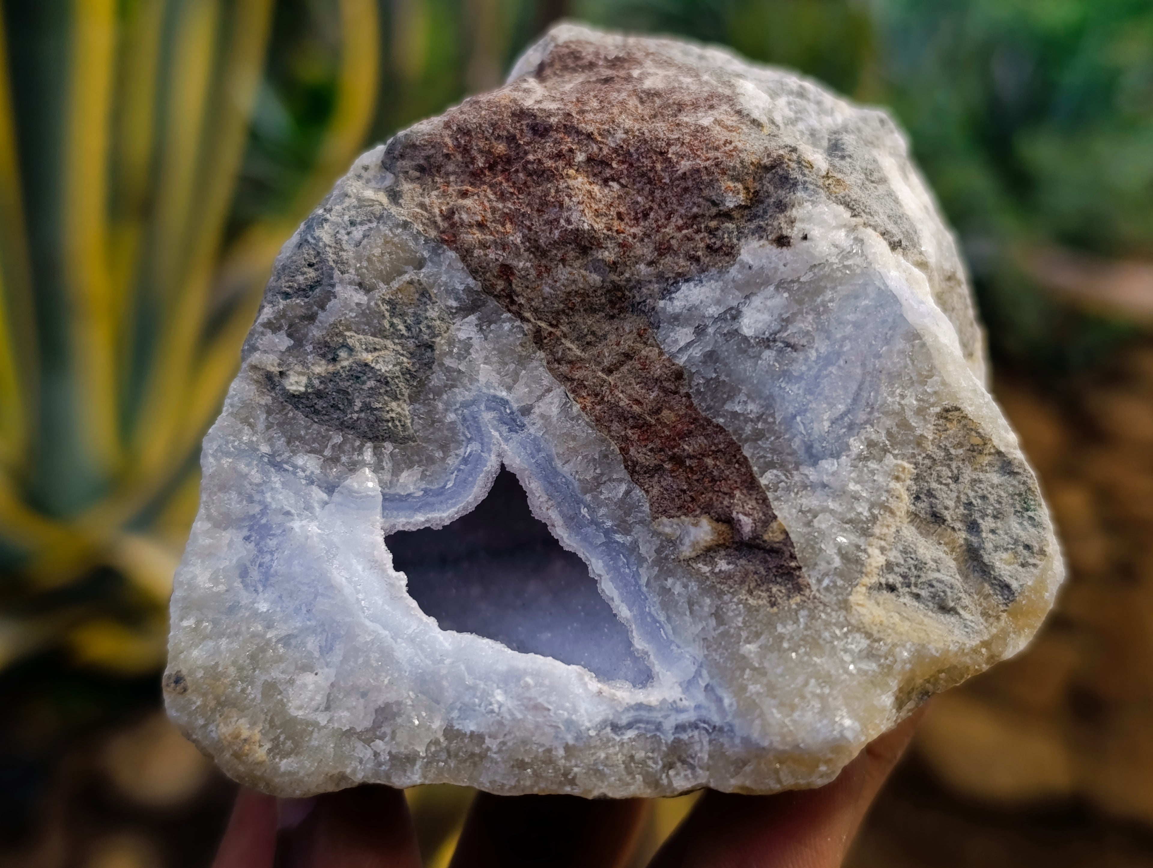 Natural Blue Lace Agate Geode Specimens x 6 From Nsanje, Malawi - Toprock Gemstones and Minerals 