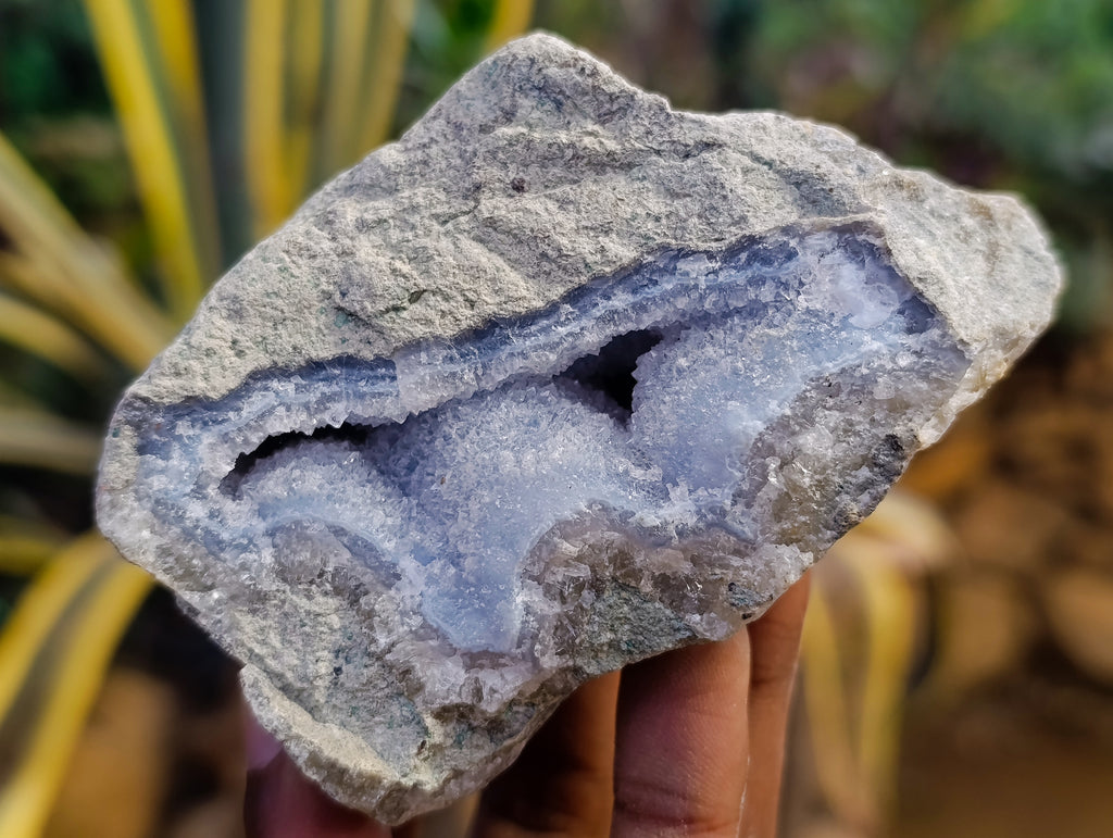 Natural Blue Lace Agate Geode Specimens x 6 From Nsanje, Malawi - Toprock Gemstones and Minerals 