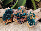 Natural Dioptase On Dolomite Specimens x 3 From Likasi, Congo - Toprock Gemstones and Minerals 