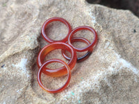 Polished Mix of Selected Stone Rings x 35 From Southern Africa
