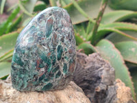 Polished Emerald Mica 'Mutokolite' Standing Free Forms x 2 From Mutoko, Zimbabwe