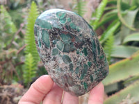 Polished Emerald Mica 'Mutokolite' Standing Free Forms x 2 From Mutoko, Zimbabwe