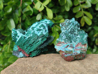Natural Drusy Coated Chrysocolla with Malachite x 6 From Lupoto Mine, Congo
