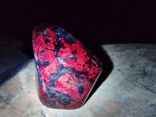 Polished Ruby Corundum In Chrome Verdite Standing Free Forms x 4 From Zimbabwe