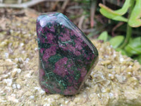 Polished Ruby Corundum In Chrome Verdite Standing Free Forms x 4 From Zimbabwe