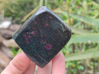 Polished Ruby Corundum In Chrome Verdite Standing Free Forms x 4 From Zimbabwe