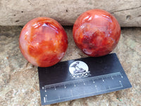 Polished Carnelian Agate Spheres x 6 From Madagascar