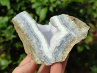 Natural Blue Lace Agate Geode Specimens x 4 From Nsanje, Malawi