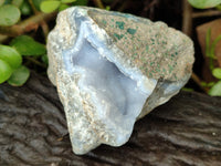 Natural Blue Lace Agate Geode Specimens x 4 From Nsanje, Malawi