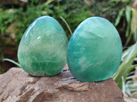 Polished Fluorescent Green Fluorite Spheres x 4 From Madagascar
