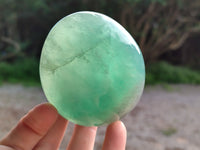 Polished Fluorescent Green Fluorite Spheres x 4 From Madagascar