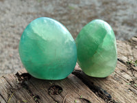 Polished Fluorescent Green Fluorite Spheres x 4 From Madagascar