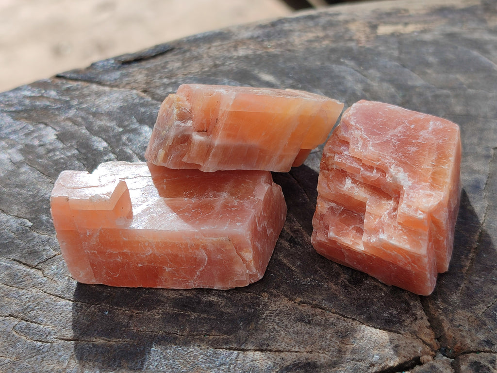Natural Sunset Orange Rhombohedron Calcite Specimens x 35 From Spitzkop, Namibia - Toprock Gemstones and Minerals 