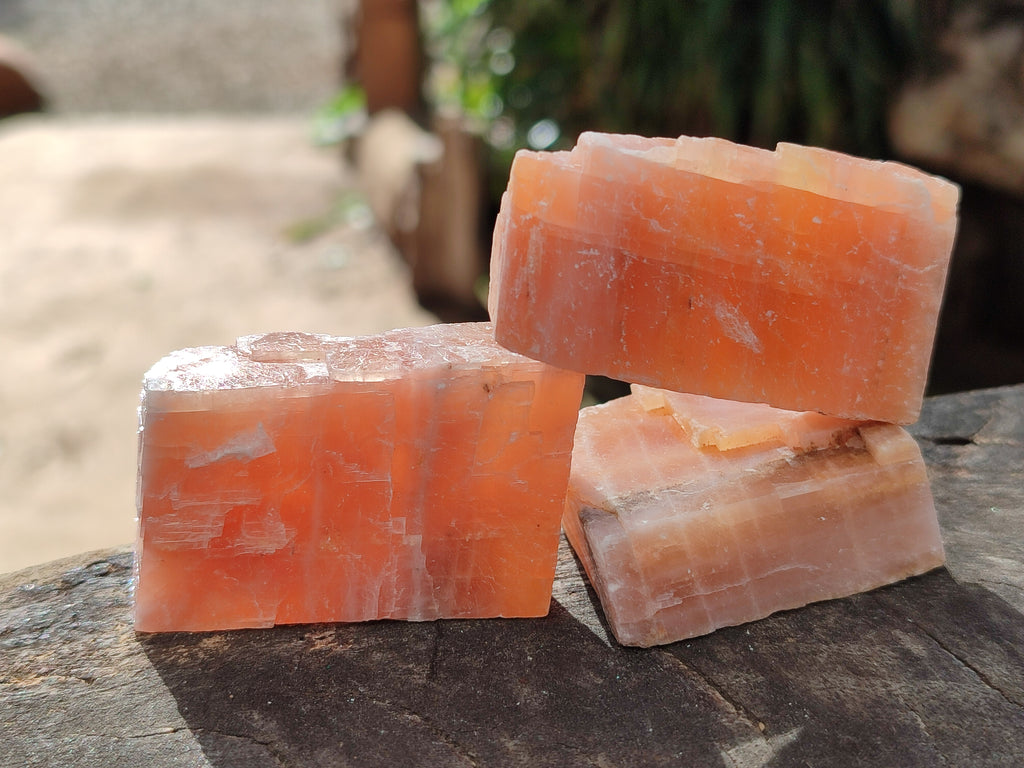 Natural Sunset Orange Rhombohedron Calcite Specimens x 35 From Spitzkop, Namibia - Toprock Gemstones and Minerals 