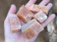 Natural Sunset Orange Rhombohedron Calcite Specimens x 35 From Spitzkop, Namibia