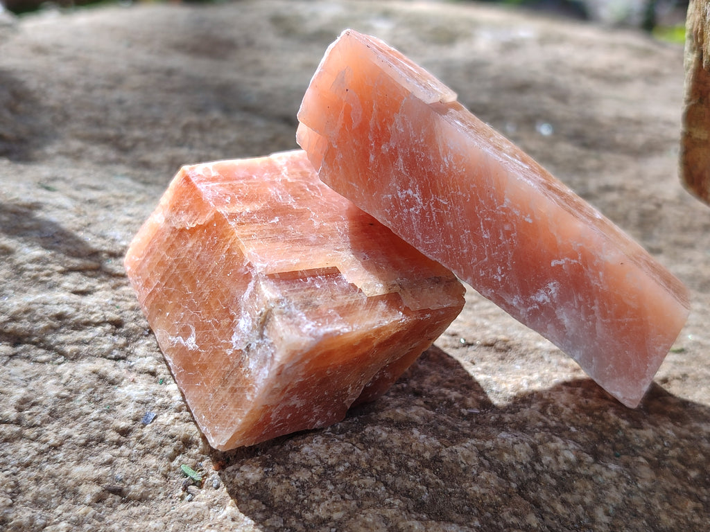 Natural Sunset Orange Rhombohedron Calcite Specimens x 35 From Spitzkop, Namibia - Toprock Gemstones and Minerals 