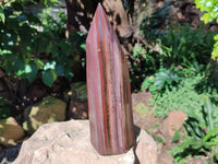 Polished Banded Tiger Iron Tower x 1 From Northern Cape, South Africa