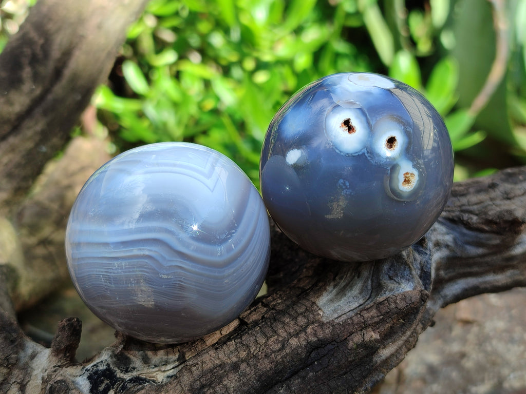 Polished Banded Agate Spheres x 12 From Madagascar - Toprock Gemstones and Minerals 