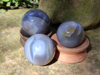 Polished Banded Agate Spheres x 12 From Madagascar