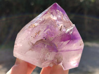Polished Window Amethyst Quartz Crystals x 2 From Akansobe, Madagascar