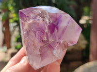 Polished Window Amethyst Quartz Crystals x 2 From Akansobe, Madagascar