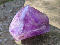 Polished Window Amethyst Quartz Crystals x 2 From Akansobe, Madagascar
