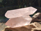 Polished Double Terminated Rose Quartz Points x 4 From Ambatondrazaka, Madagascar - Toprock Gemstones and Minerals 