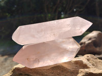 Polished Double Terminated Rose Quartz Points x 4 From Ambatondrazaka, Madagascar