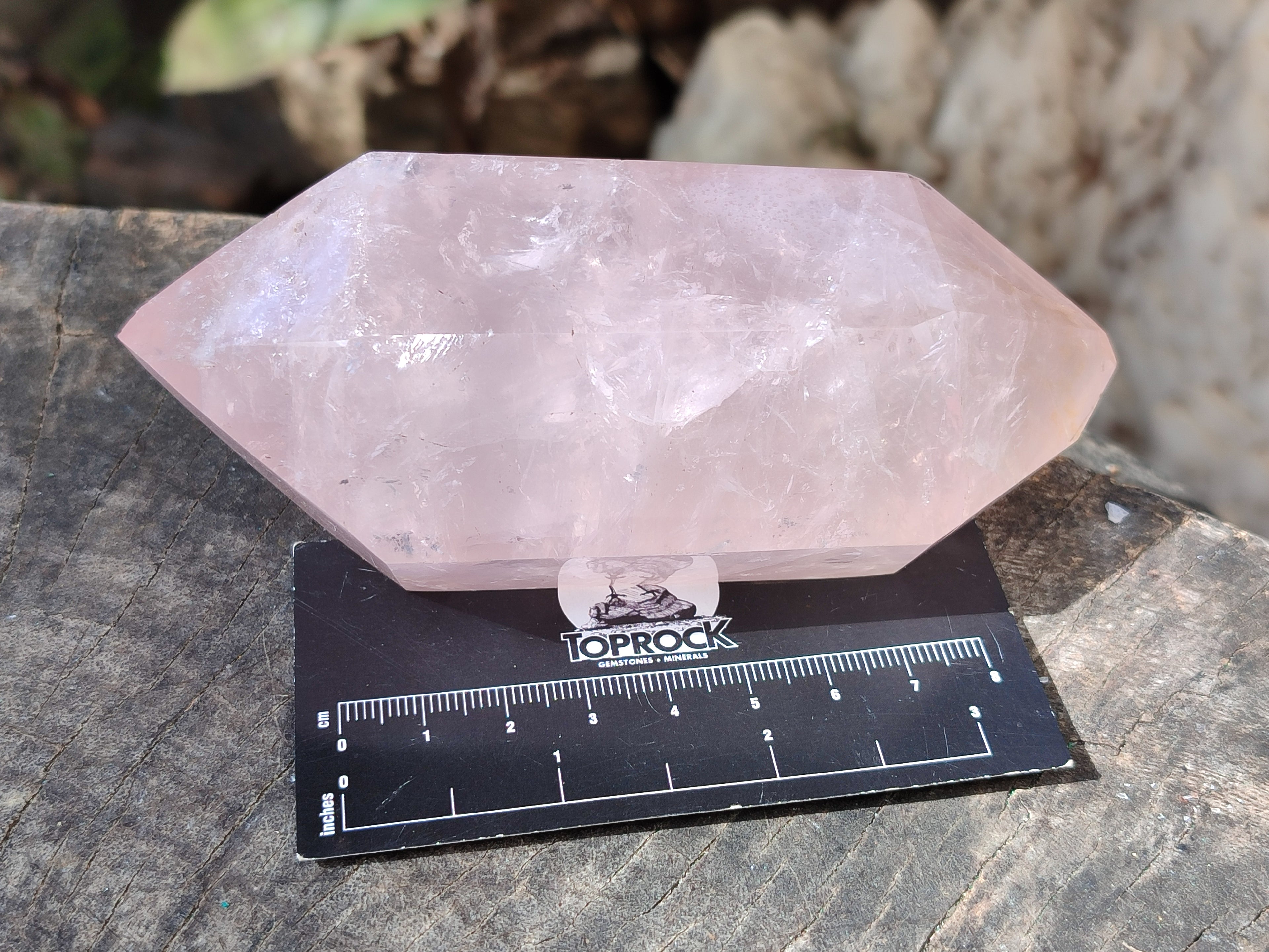 Polished Double Terminated Rose Quartz Points x 4 From Ambatondrazaka, Madagascar - Toprock Gemstones and Minerals 