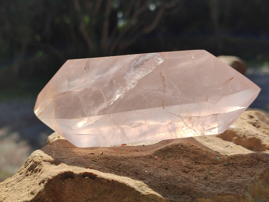 Polished Double Terminated Rose Quartz Points x 4 From Ambatondrazaka, Madagascar - Toprock Gemstones and Minerals 